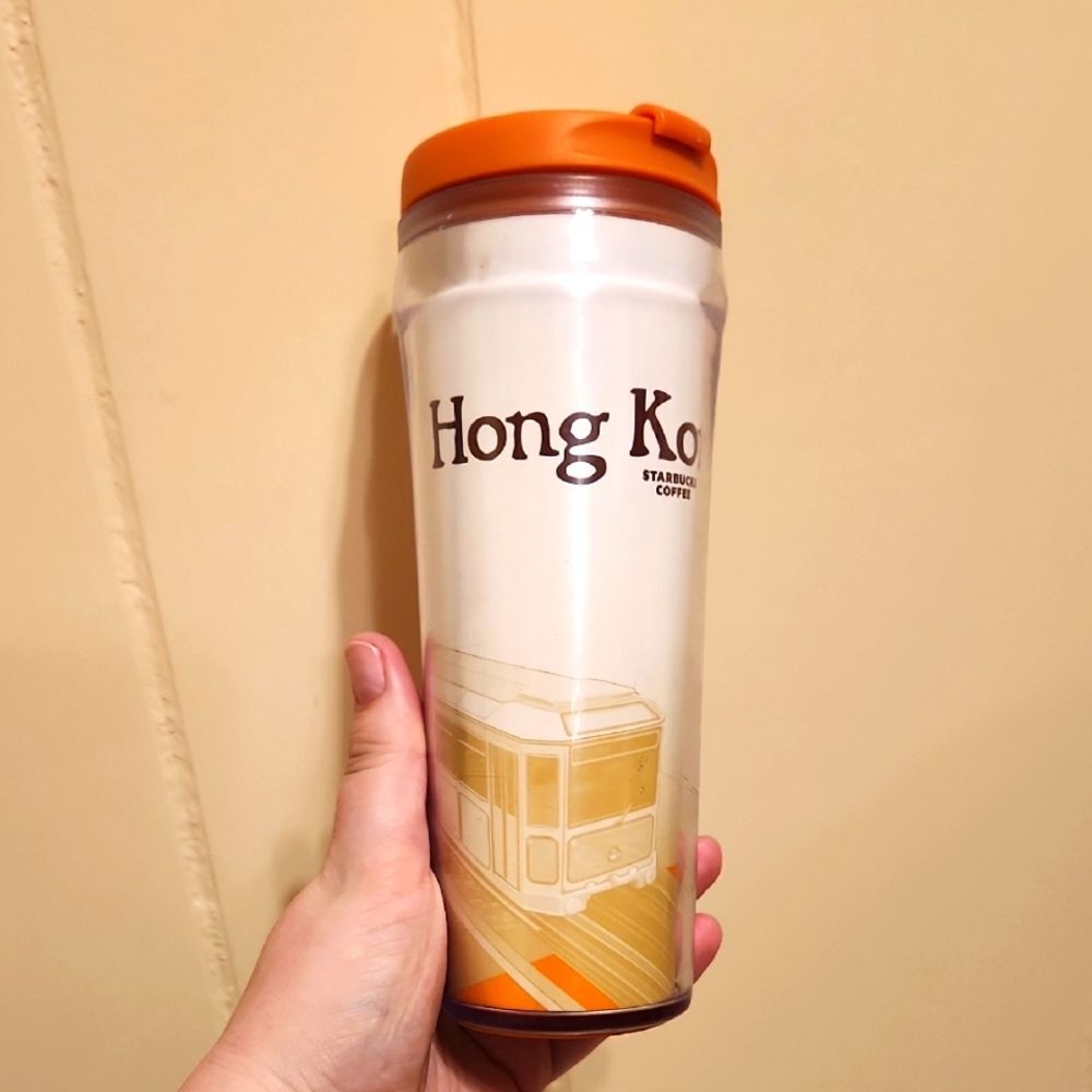 Starbucks Hong Kong Travel Tumbler - Cream and Orange